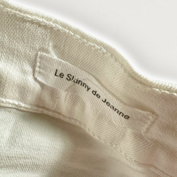Frame Denim Distressed Le Skinny De Jeanne Skinny Jeans in “Blanc” White Size 26 - Picture 5 of 16